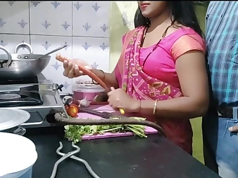 See Mumbai Ashu, the Indian daughter, unload while getting her gigantic cupcakes and butt penetrated in the kitchen