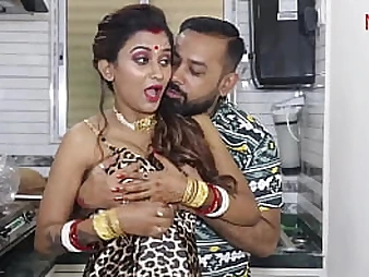 Sensual Indian housewife Antim and her spouse spoil in super-hot kitchen fuckfest