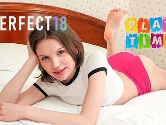 Watch Milka's first-ever thing in the morning - a cock-squeezing vulva ejaculation!