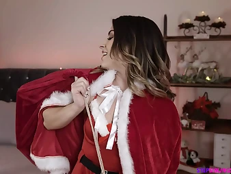 Jay Romero & Chanel Camryn seduce and eat each other's pussies for Christmas