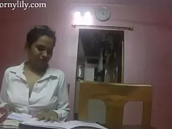 Super-naughty Lily entices Indian College Professor for some torrid Indian College orgy