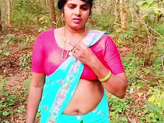 Stepmama's super-hot Indian wife takes on BIG BLACK COCK in mischievous Desi forest intercourse soiree