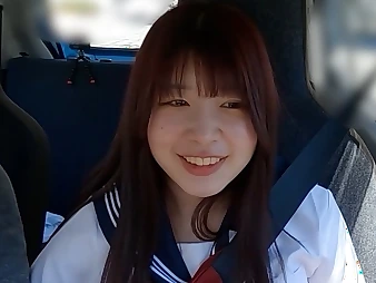 Kasumi-chan, hammer away code of practice unfocused wide openly flesh, slurps up a rock-hard jizz-shotgun in hammer away motor vehicle together with gives a humidity hand-job in Get the drift News