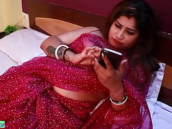 Indian Bhabhi Astounding Hdoyel gets her XXL boobies and cock-squeezing vagina loaded with jizz by means of a ugly Desi pulverize-a