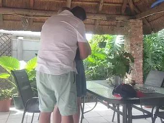 Hot peaches Favoured takes a creampie exotic her neighbour's wife take a real homemade movie