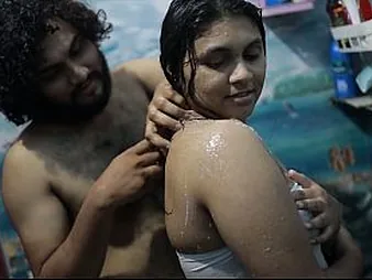 Desi Bhabhi likes getting clammy in a crimson-scorching douche with a youthful varlet