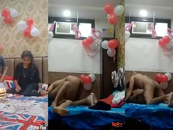 Bday Doll Xxx gets nailed hard by Boyfriend stopping cake-cutting not far from Oyo motel