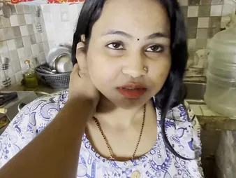 Indian housewife's stunning knockers get smashed upon a hot kitchenette sexual congress party!